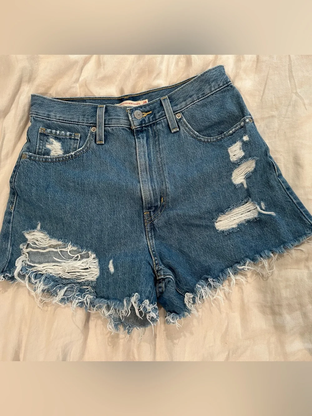 Distressed Levis Denim Shorts
